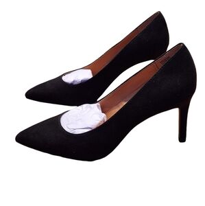 J. Crew Black Heels Microsuede Size 8 US